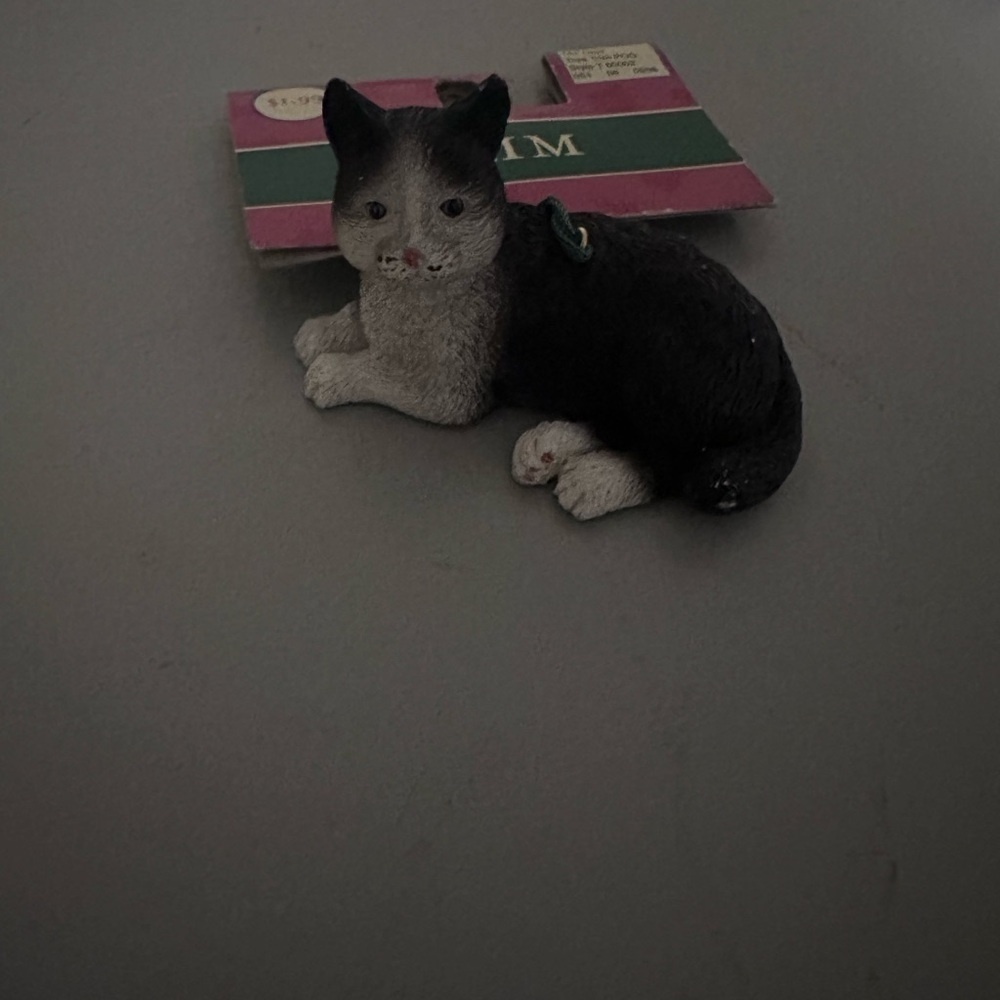 Black and White Cat Figurine